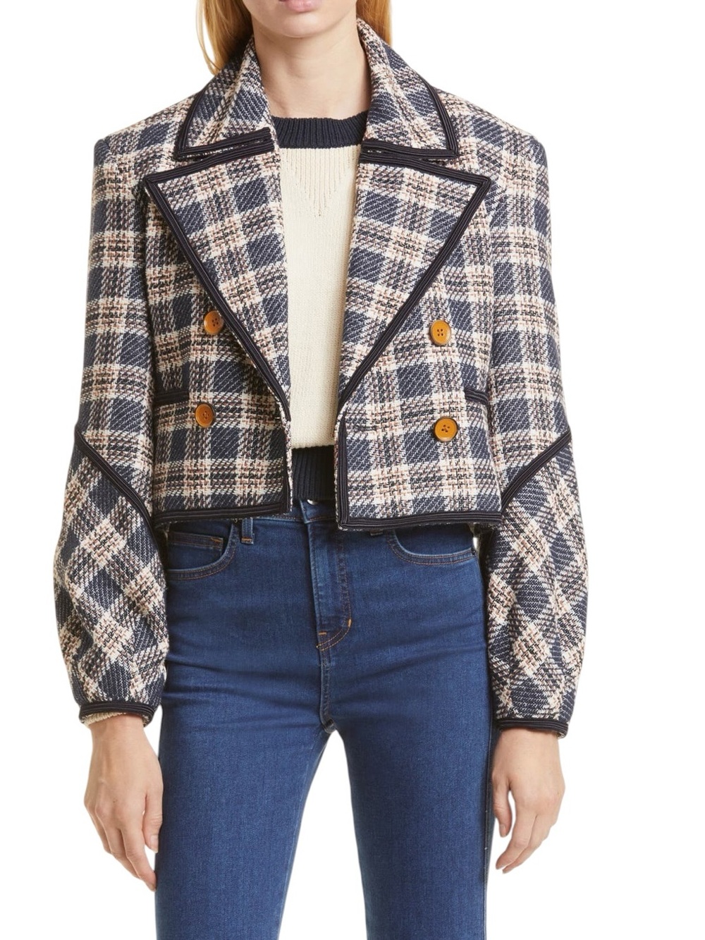 Veronica Beard - NWOT Aise Plaid Cotton Blend Tweed Jacket Sz 8